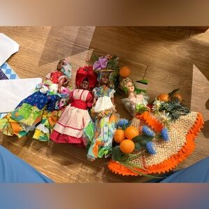 🌺 Vintage Cultural Dolls – Hand-Dressed – Lot of 4 (See Details)